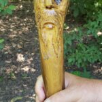 Locust Wood Spirit Club Carving